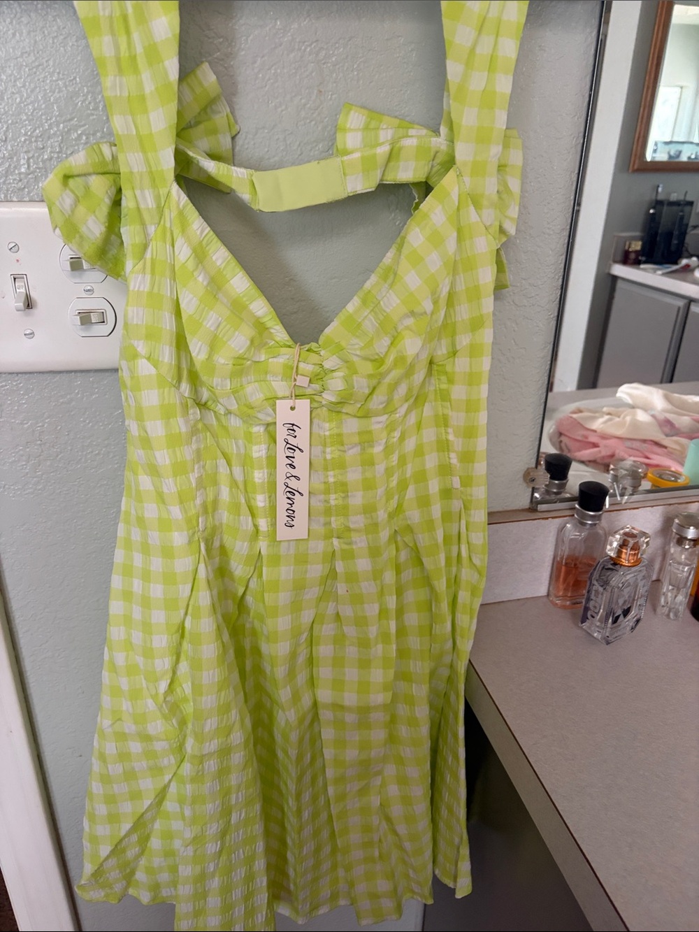 For Love and Lemons Lime Gingham Sundress
